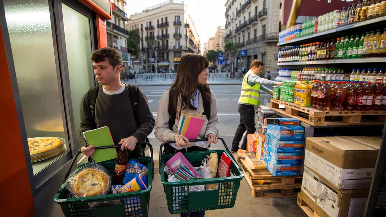 Comida y material escolar por céntimos en el Eixample: estudiantes arrasan Sqrups de 0,99 €