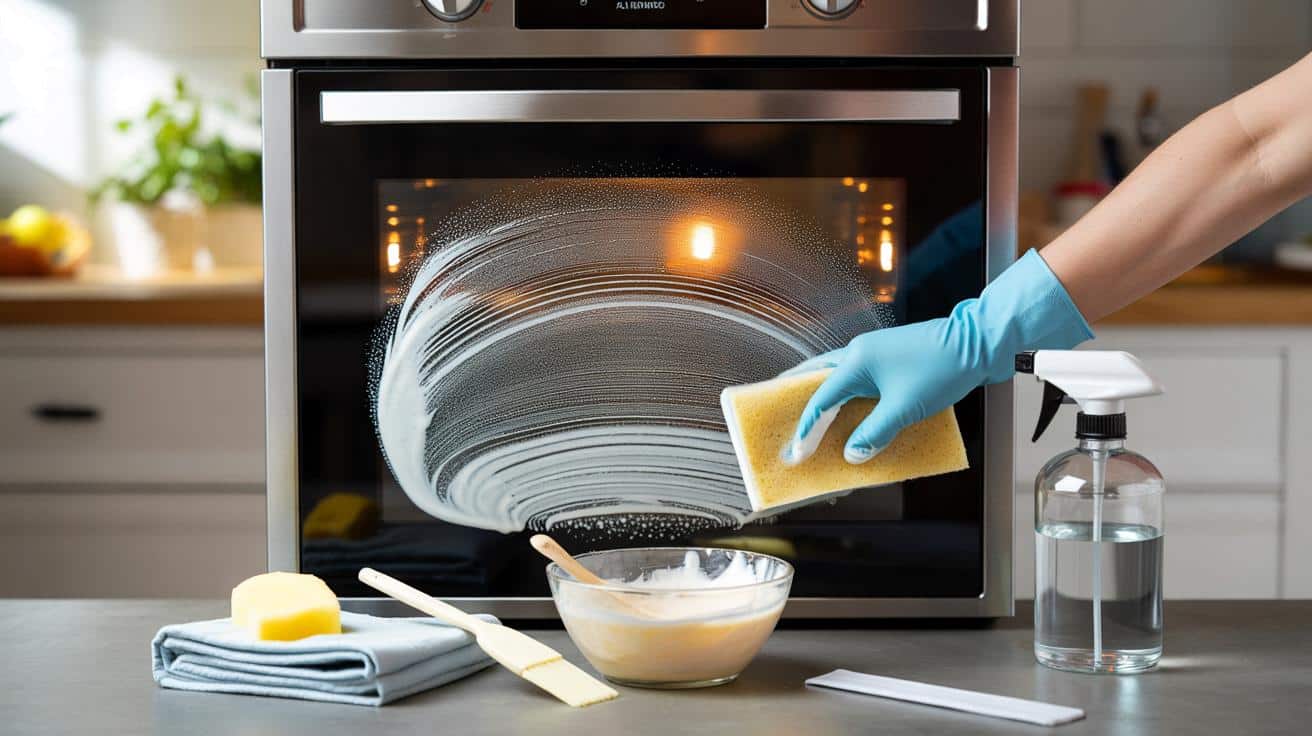 Ni alcohol ni limón: el truco que deja el cristal de tu horno brillante sin rayas y sin riesgos