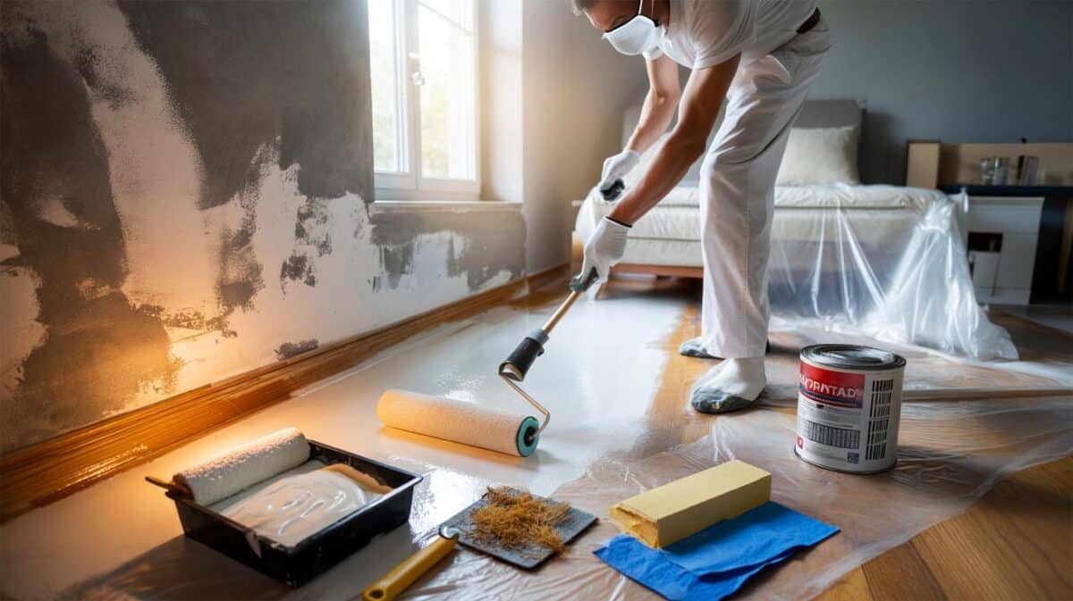 Un pintor revela el truco con sellador al aceite que borra las humedades de tu pared en un día